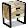 vidaXL Hli&eth;arbor&eth; me&eth; 2 Sk&uacute;ffum Gegnheill Mang&oacute;vi&eth;ur 43x33x51 cm