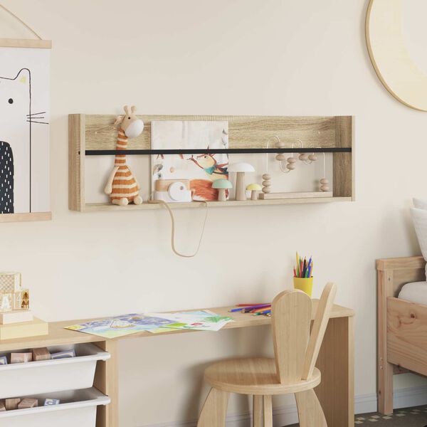 vidaXL T&iacute;marit Hillur Sonoma Eik 100 x 12 x 30 cm Samsettur vi&eth;ur