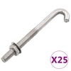 vidaXL Ankerisbolti me&eth; Kr&oacute;k &aacute;samt R&oacute; og Skinnu M8x120 mm 25 Sett