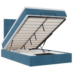 vidaXL Ottoman r&uacute;m me&eth; d&yacute;num D&ouml;kkbl&aacute;tt 120x200cm Flauel