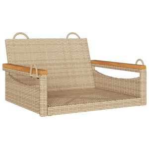 vidaXL Rólubekkur Drapplituð 63x62x40 cm Pólýrattan