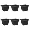 vidaXL Fermetra bl&oacute;mapottr 6 pcs Svartur 23 x 23 x 17,5 cm Plast