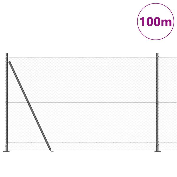 vidaXL Gir&eth;ingarp&oacute;stur Gr&aacute;r 100 x 1,4 m (25 mm net) St&aacute;l og PVC