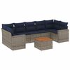 vidaXL 8 -Hluta Gar&eth;s&oacute;fasett me&eth; Sessum Gr&aacute;tt P&oacute;l&yacute;rattan