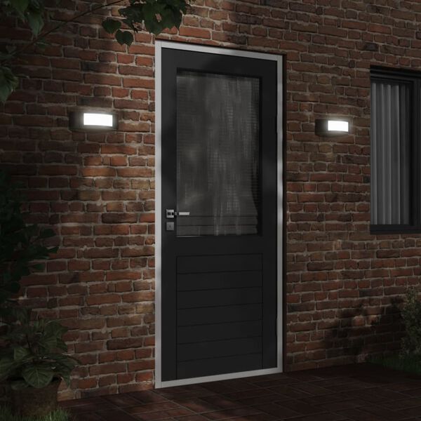 vidaXL &Uacute;tivegglj&oacute;s 2 stk Svartur Ry&eth;fr&iacute;tt St&aacute;l