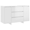 vidaXL Skenkur 3 Sk&uacute;ffur H&aacute;glans Hv&iacute;tur 120x41x75 cm Samsettur Vi&eth;ur