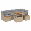 vidaXL Gar&eth;s&oacute;fa sett me&eth; geymslu 10 pcs Drapplita&eth;ur Poly rattan