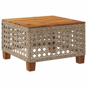 vidaXL Gar&eth;bor&eth; Drappa&eth;ur 55x55x36 cm P&oacute;l&yacute;rattan og Akas&iacute;uvi&eth;ur
