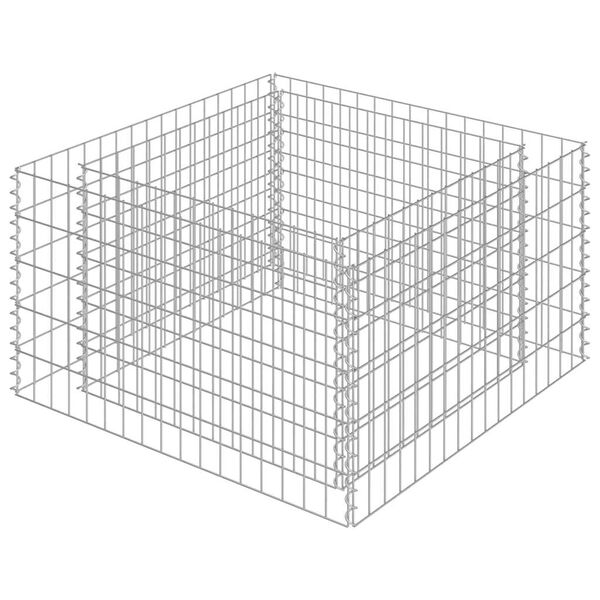 vidaXL Gabion Grj&oacute;tkassi Upph&aelig;kka&eth; Bl&oacute;maker S&iacute;nkh&uacute;&eth;a&eth; st&aacute;l 90x90x50 cm