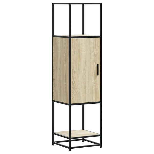 vidaXL Highboard Sonoma Eik 35,5x35x139 cm Hannaður viður og málmur