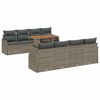 vidaXL Gar&eth;s&oacute;fa sett me&eth; geymslu 9 pcs Gr&aacute;r Poly rattan