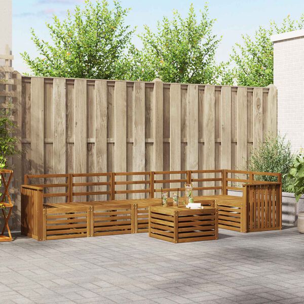 vidaXL Sofav&ouml;ruuppsettning 7 pcs N&aacute;tt&uacute;rulegur Hrein akas&iacute;utr&eacute;