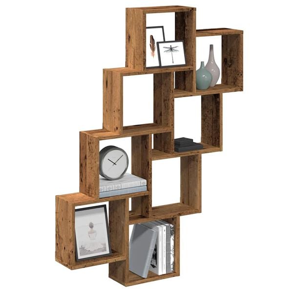 vidaXL Wall Cube Hilla Old Wood 90x15x119,5 cm Engineered Wood