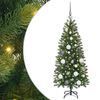 vidaXL Gervi j&oacute;latr&eacute; me&eth; 150 LED me&eth; standi Gr&aelig;nn 120 cm PE og PVC