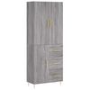 vidaXL H&aacute;r Sk&aacute;pur Gr&aacute;r Sonoma 69,5x34x180 cm Samsettur Vi&eth;ur