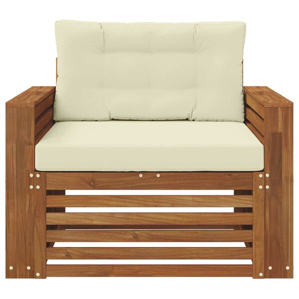 vidaXL &Uacute;ti s&oacute;fasett Solid Akas&iacute;uskei&eth; og P&oacute;lyester N&aacute;tt&uacute;rulegur