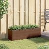 vidaXL Gar&eth;ker me&eth; 3 Pottum Br&uacute;nt 105x30x32 cm P&oacute;l&yacute;rattan