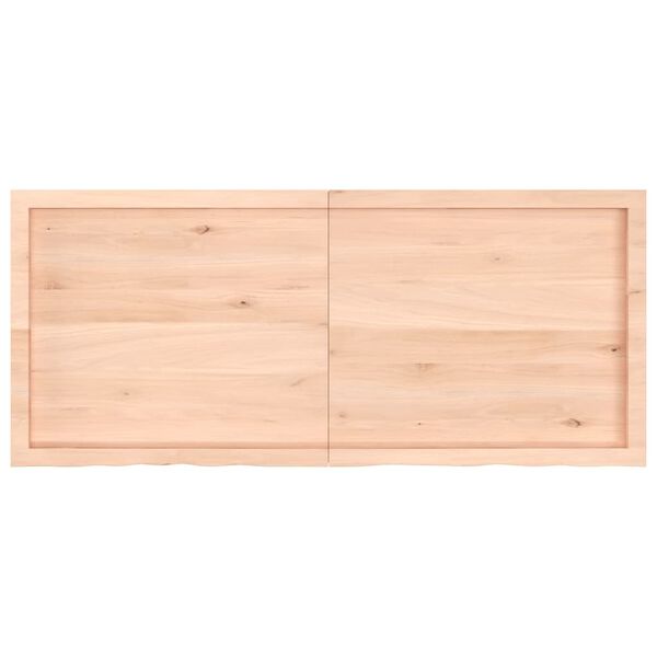vidaXL Vegghilla 140x60x(2-6) cm &Oacute;me&eth;h&ouml;ndla&eth;ur Gegnheill Eikarvi&eth;ur