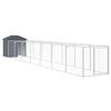 vidaXL Hundakofi me&eth; &THORN;aki Reykgr&aacute;r 117x813x123 cm Sinkh&uacute;&eth;a&eth; St&aacute;l