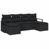 vidaXL S&oacute;fasett me&eth; p&uacute;&eth;i me&eth; geymslu 6 pcs Svartur p&oacute;l&yacute;rattan