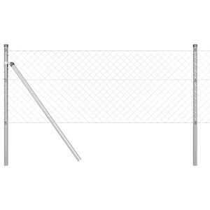 vidaXL Gir&eth;ingarp&oacute;stur Silfur 10 x 0,4 m (40 x 40 mm net) St&aacute;l