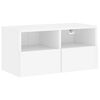 vidaXL Veggfestur Sj&oacute;nvarpssk&aacute;pur Hv&iacute;tur 60x30x30 cm Samsettur vi&eth;ur