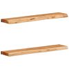 vidaXL Vegghillur 2 stk. 80x20x3,5 cm Gegnheill Akas&iacute;uvi&eth;ur