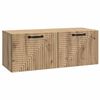 vidaXL Veggfestur sj&oacute;nvarpssk&aacute;pur Handverkseik 78,5 x 31 x 30 cm