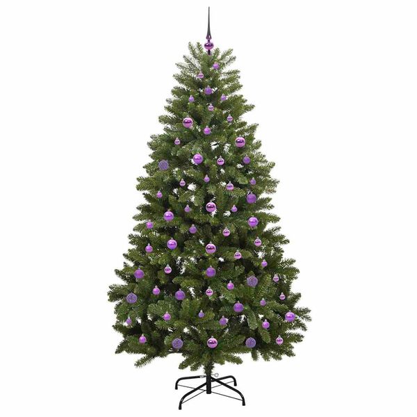 vidaXL Gervi j&oacute;latr&eacute; me&eth; 300 LED Gr&aelig;nn 210 cm PVC og m&aacute;lmur