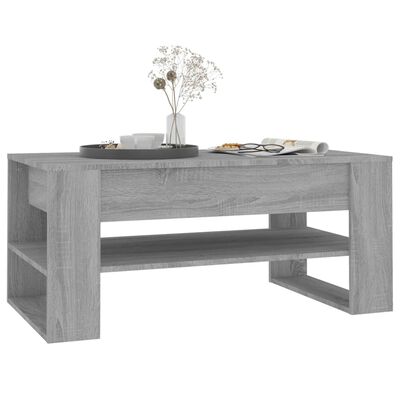 vidaXL Sófaborð Grátt Sonoma 102x55x45 cm Samsettur Viður