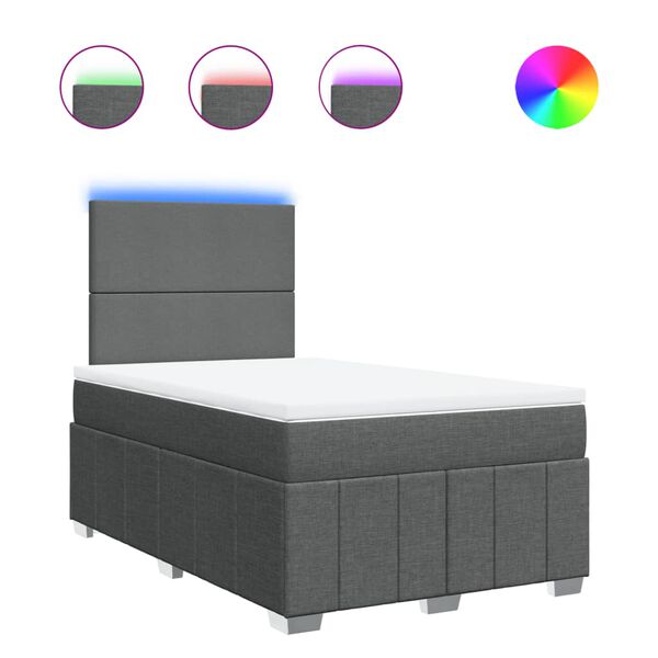 vidaXL H&oacute;lfa&eth; Springr&uacute;m me&eth; D&yacute;nu D&ouml;kkgr&aacute;tt 120x200 cm Tauefni