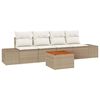 vidaXL Gar&eth;s&oacute;fa sett me&eth; geymslu 5 pcs Beige og krem p&oacute;l&yacute;rattan