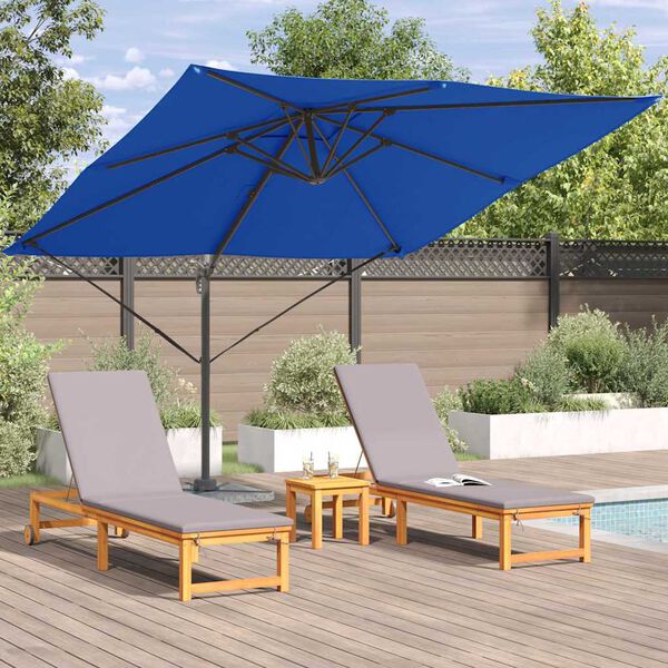 vidaXL Roma Parasol Blár 286 x 285 x 265 cm Pólýester og Aluminium