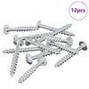 vidaXL Skr&uacute;fa 12 pcs Silfur 9,8 x 35 mm J&aacute;rn