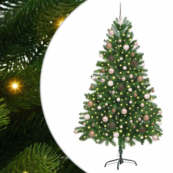 vidaXL J&oacute;latr&eacute; me&eth; 300 LED me&eth; standi Gr&aelig;nn 180 cm PE
