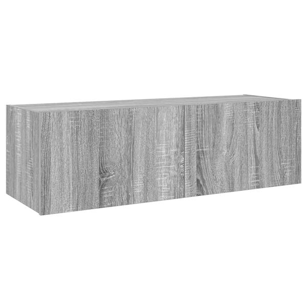 vidaXL Veggsj&oacute;nvarpssk&aacute;pur me&eth; LED-lj&oacute;sum Gr&aacute; sonoma eik 100x35x31 cm