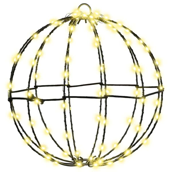 vidaXL Boltinn me&eth; 96 LED Hl&yacute;r hv&iacute;tur 30 cm metal