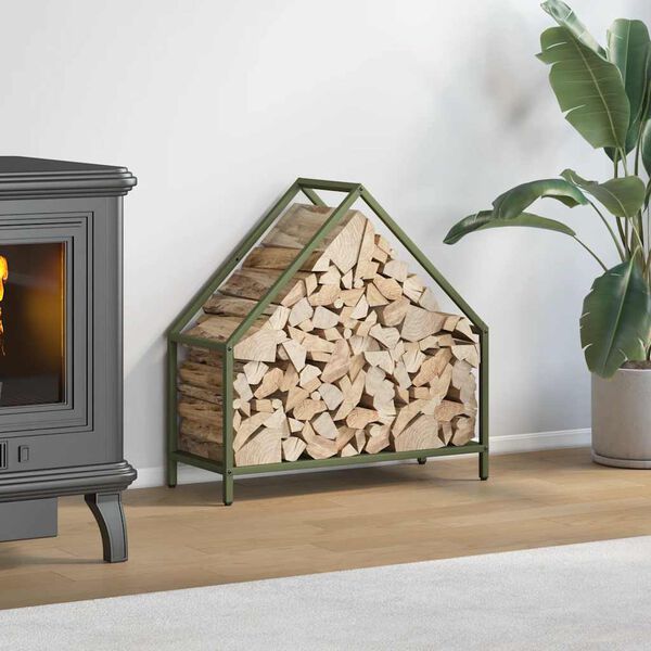 vidaXL Eldivi&eth;argrind Olive Green 60x25x60 cm Kaldvalsa&eth; st&aacute;l