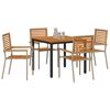 vidaXL Gar&eth;ur bor&eth;sett 5 pcs Beige og br&uacute;nn p&oacute;l&yacute;rattan