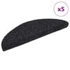 vidaXL Stigamottur sj&aacute;lfl&iacute;mandi 5 stk 56x17x3 cm svartar h&aacute;lfhringlaga