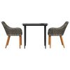 vidaXL Gar&eth;ur bor&eth;sett me&eth; p&uacute;&eth;i 3 pcs Gr&aacute;r p&oacute;l&yacute;rattan