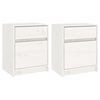 vidaXL N&aacute;ttbor&eth; 2 stk. Hv&iacute;t 40x31x50 cm Gegnheil Fura