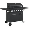 vidaXL Gasgrill me&eth; 7 Brennara Svartur Dufth&uacute;&eth;u&eth;u St&aacute;li