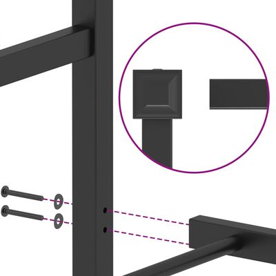 vidaXL Málmrúmgrind með Höfuðgafli Svört 80x200 cm