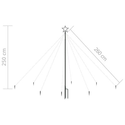 vidaXL Jólatrésljós Inni Úti 400 LED Blá 2,5 m