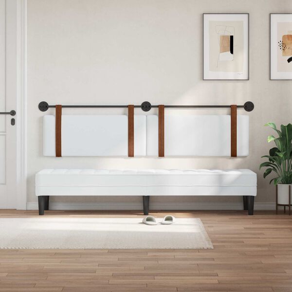 vidaXL Hengisk&aacute;li Vegghengt Einlita Hv&iacute;t 210 x 55 x 5 cm Forn PU