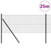 vidaXL Gir&eth;ingarp&oacute;stur Gr&aacute;r 25 x 0,4 m (12 x 12 mm mesh) St&aacute;l og PVC