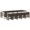 vidaXL 11 Stk. Gar&eth;bor&eth;stofusett me&eth; Sessum Br&uacute;nn P&oacute;l&yacute;rattan