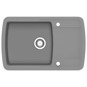 vidaXL Granít Eldhúsvaskur Stakur Þvottaskál Grár