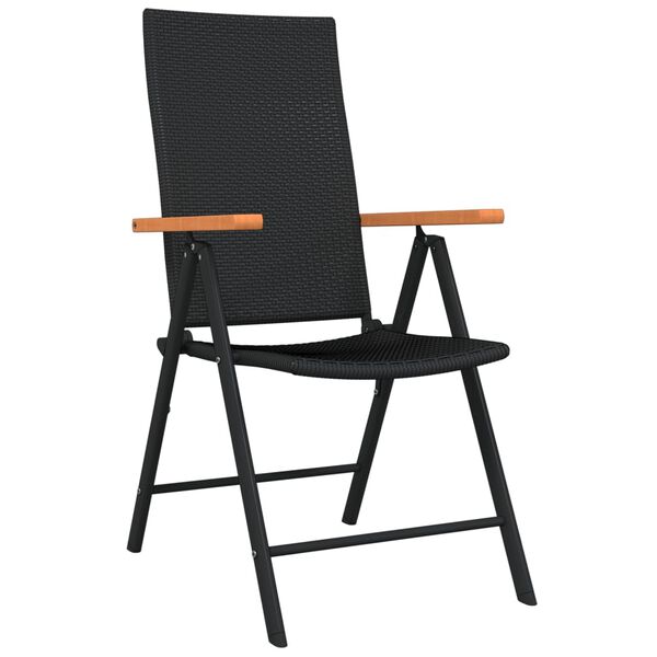 vidaXL 3 Parta Garðborðstofusett Svart